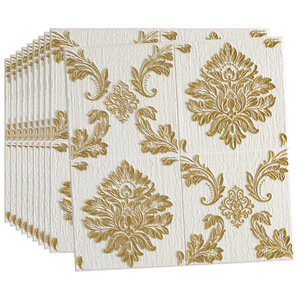 Thick 3D Wall Sticker 70x70 Cm Xpe Foam Waterproof Embossed Sheet For Home Decoration Traditional Flower Pattern Rectangle - Product Image 1