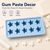 Moule en silicone de qualité alimentaire en forme d'étoile pour pâte à sucre, glaçage, décoration de pâtisserie, croûte de pâtisserie, usage commercial en boulangerie - Compatible four et lave-vaisselle