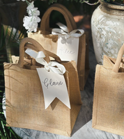 Sacs fourre-tout en toile de jute écologiques et réutilisables, personnalisables avec nom et logo, pour cadeaux, mariages, shopping, vente en gros
