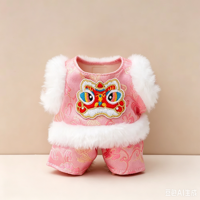 Vêtements de poupée du Nouvel An chinois en gros, stock disponible, 13-17 cm, en tissu personnalisable, élément de danse du lion du Festival du Printemps