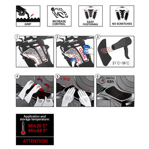 Pièces de moto, protection de réservoir de carburant en caoutchouc souple noir de haute qualité, antidérapante, résistante à l'eau, autocollant latéral pour Tenere XTZ - Product Image 5