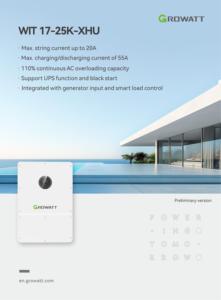 Growatt WIT <span class=keywords><strong>20K</strong></span>-XHU Onduleur solaire hybride triphasé avec batterie HV 20 kW 380V/400V - Product Image 5
