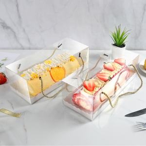 Benutzer definiertes recycelbares transparentes Haustier mit Griff Kreatives Hands eil Tragbare Western Clear Transparent Dessert Cake Box - Product Image 4