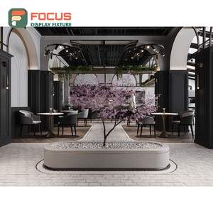 Vitrine à café grand format en bois avec façade en verre, étagère de présentation pour la vente au détail, vitrine pour torréfaction de café - Product Image 3