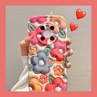 Coque de téléphone 3D fleur lapin pour huawei mate 50 pro TPU 6D technologie d'impression coque de téléphone en silicone mate 40 nova 9 grli coque de téléphone