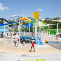 Équipements de parcs aquatiques sur le thème de la forêt en acier inoxydable, maison aquatique, jeux d'eau interactifs pour enfants, zone de jeux aquatiques et parcs aquatiques