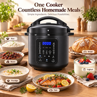 Panci Masak Multifungsi Pintar 6L 1000W, Slow Cooker, Peralatan Dapur Rumah Tangga, Panci Tekan Listrik Digital