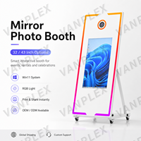 Machine professionnelle de photomaton miroir magique 65 pouces avec écran tactile intelligent 32/43 pouces pour location événementielle, paiement après utilisation