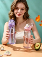 Bouteille sans BPA, sans danger pour l'environnement, anti-fuite, avec couvercle à ressort, idéale pour le camping, l'école, la randonnée, les voyages et les zoos.