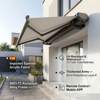 Auvent électrique rétractable de luxe pour patio, auvent automatique à cassette complète, pare-soleil extérieur avec éclairage LED, pour villa, véranda, jardin