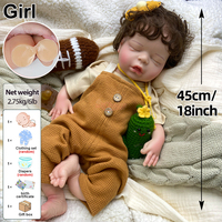 Poupées Reborn en Silicone Corps Entier Adorables Artificielles, Légèrement Ouvertes en Bouche, Jouets Poupées Endormies, Cadeaux de Fêtes