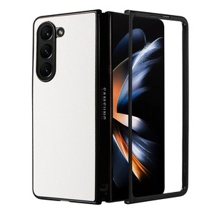 Estuche rígido de plástico con patrón de Lichee Delgado, funda protectora de cuero anticaída antichoque para <span class=keywords><strong>Samsung</strong></span> Galaxy Z Fold 6 - Product Image 4