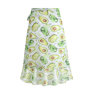 Women's Long Hippie Bohemian <strong>Skirt</strong> <strong>Gypsy</strong> Dress Boho Clothes One Size Fits Asymmetric Ruffled Avocado Print Midi Length <strong>Skirts</strong> - Product Image 2