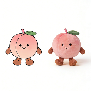Juguete de Peluche de Durazno Adorable al por Mayor, Peluche Suave de Fruta para Regalos Infantiles, Peluche de Durazno Personalizado, Fruta de Peluche Adorable para Niños - Product Image 1