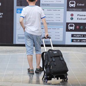 Unisex Rolling Backpack With Six Wheels School Trolley Suitcase for Teenagers Kids Students Wheeled Laptop Backpack for Travel - Product Image 4