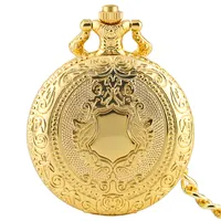 Montre de poche à Quartz avec motif de couronne, bouclier en or Royal, horloge de luxe, à collectionner, bijoux cadeaux,