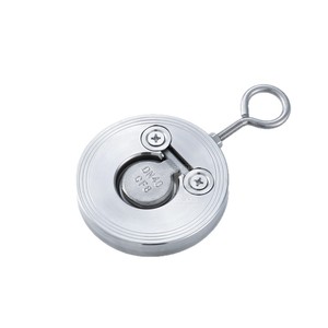 Single-Disc Wafer Check <b>Valve</b> Stainless Steel Plate Check <b>Valve</b> One-Way H74W-16P for Acid Oil Water Gas Media <b>Safety</b> Structure - Product Image 1