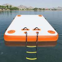 Plateforme flottante gonflable personnalisée en PVC avec protection UV, étanche, pour baignade, île, quai, yacht, tapis d'air aquatique, divertissement