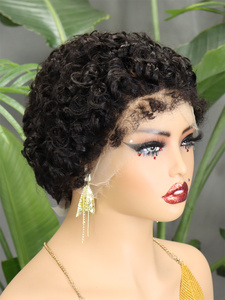 Perruque Courte Bouclée Pixie en Cheveux Humains avec Dentelle HD 13x4 - Product Image 2