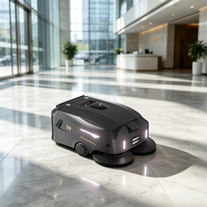 Quiet operating industrial floor sweeper built with anti-collision sensors for stable work in dim indoor environments - Product Image 1