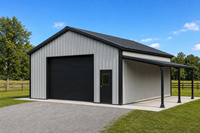 Bâtiment d'atelier agricole préfabriqué en acier prêt pour l'installation solaire, avec structure boulonnée, résistant au vent, petit entrepôt pour le stockage d'équipements
