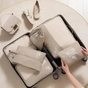 6 टुकड़ा प्यारा यात्रा आयोजक 40X25X20 यात्रा डिजाइनर परिधान सूटकेस सामान Duffle भंडारण बैग सेट के लिए पुरुषों बच्चों सामान