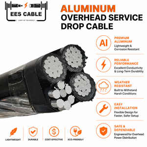 Cable de Servicio Triplex de Aluminio Trenzado en Oferta # 6 # 4 # 2 # 1/0 # 2/0 # 3/0 # Cable Aéreo ABC <span class=keywords><strong>Hippa</strong></span> Shrimp Cyclops 4/0AWG - Product Image 3