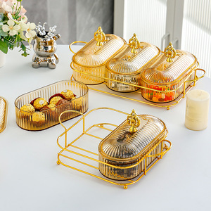 Candy <b>Box</b> With Lid Rectangular PET Storage Container For Fruit Snack Display Living Room Decorative Tray - Product Image 1
