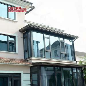 <span class=keywords><strong>Solarium</strong></span> mural en alliage d'aluminium en verre incurvé pour l'extérieur Maison personnalisée Jardin d'hiver <span class=keywords><strong>S</strong></span> Patio Deck Garden Sunroom - Product Image 1