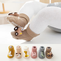 Chaussons d'intérieur antidérapants en coton peigné pour bébés et tout-petits, motif animaux 3D mignons et amusants, vente en gros OEM/ODM