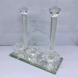 <span class=keywords><strong>Candelabro</strong></span> de estilo srael para decoración del hogar, portavelas de cristal de dos cabezas, diseño personalizado - Product Image 2