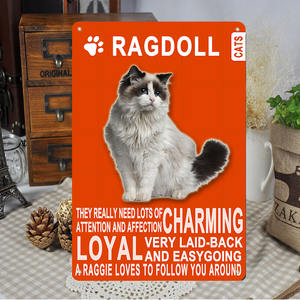 Una casa non è una casa con un segno di metallo di gatti blu casa negozio di animali decorazione da parete segno di latta in metallo arte pittura 20*30CM di latta - Product Image 2