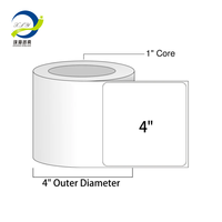 Gulungan stiker kustom kertas perekat langsung panas 4x4 label 100x100MM label pengiriman gulungan label kode batang Printer