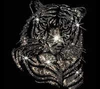 Tigre Design chaud personnalisé police strass modèle flamme texte Hotfix Motif transfert 2023