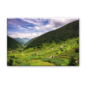 Stampa su Tela 2026 Campi a Terrazze Rurali dell'Himalaya Decorazione Murale Durevole Valle Verde per <span class=keywords><strong>Soggiorno</strong></span> - Product Image 2