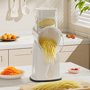 Coupe-légumes manuel multifonctionnel écologique en acier inoxydable avec rangement de lames, râpe et trancheuse pour pommes de terre et autres légumes - Product Image 3