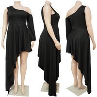 Produits phares de l'été : Vêtements grande taille pour femmes, couleur unie, asymétrique à une épaule, sexy, coupe ample et irrégulière.