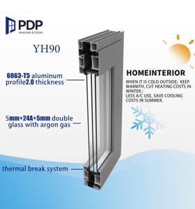 PDP Minimalist Custom ized Hochwertige Aluminium-Außen tür gegen Diebstahl - Product Image 4
