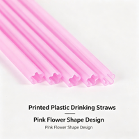 Pailles à boire réutilisables en plastique PP écologiques, couleur rose, pour accessoires de bar