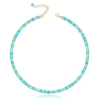 Collier artisanal géométrique arc-en-ciel, design original artistique, style minimaliste Instagram, élégant accessoire de trajet quotidien, collier de perles