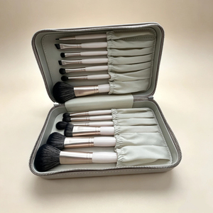 Étui de rangement pour pinceaux de maquillage anti-poussière de grande capacité avec couvercle, en cuir PU, boîte de rangement portable pour pinceaux cosmétiques de bureau - Product Image 5