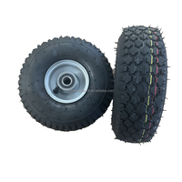 Roue pneumatique sans chambre à air robuste de 10 pouces avec bande de roulement en caoutchouc diamanté 410/350-4
