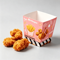 Boîte à emporter pour hamburgers et frites avec poignée, en papier kraft imprimé écologique pour l'emballage de livraison de restauration rapide