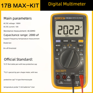 Instrumento de Voltaje Digital 15B+/17B+, 1000V, Corriente de 10A, Seguridad de 600V - Product Image 4
