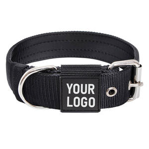 Collier de chien tactique robuste avec logo personnalisé, colliers réglables pour animaux de compagnie, collier d'entraînement en nylon épais et souple avec colliers à boucle en métal - Product Image 3