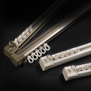 Meistverkaufte Aluminium-Legierung Moderne Wohnzimmer-Hochzeits-Gardinenschiene Schiebbare Weiße Schiene mit Zubehör Anpassbare Länge - Product Image 6