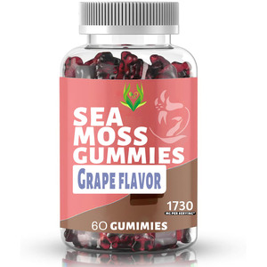 Suplemento de extracto de baya de saúco orgánico con sabor a uva personalizado al por mayor gomitas de musgo marino para soporte antioxidante natural - Product Image 1