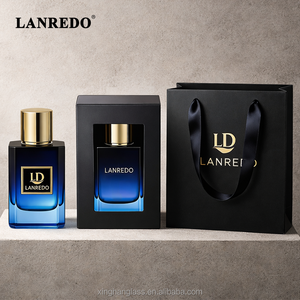 Flacon de parfum en verre ambré de luxe, <span class=keywords><strong>carré</strong></span>, mat, avec <span class=keywords><strong>dégradé</strong></span> de couleur personnalisé, vide, 30ml, 50ml, 100ml, avec boîte d'emballage et capuchon doré anti-fuite - Product Image 4