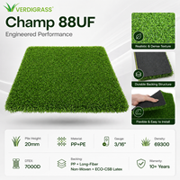 Gazon synthétique de golf Champ 88UF haute résilience 20 mm pour terrains de golf urbains sur toits et terrasses