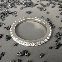 Vente en gros de bijoux fins plaqué rhodium GRA 925 Sterling Silver VVS Moissanite Bague d'éternité pour femmes hommes Cadeau unisexe